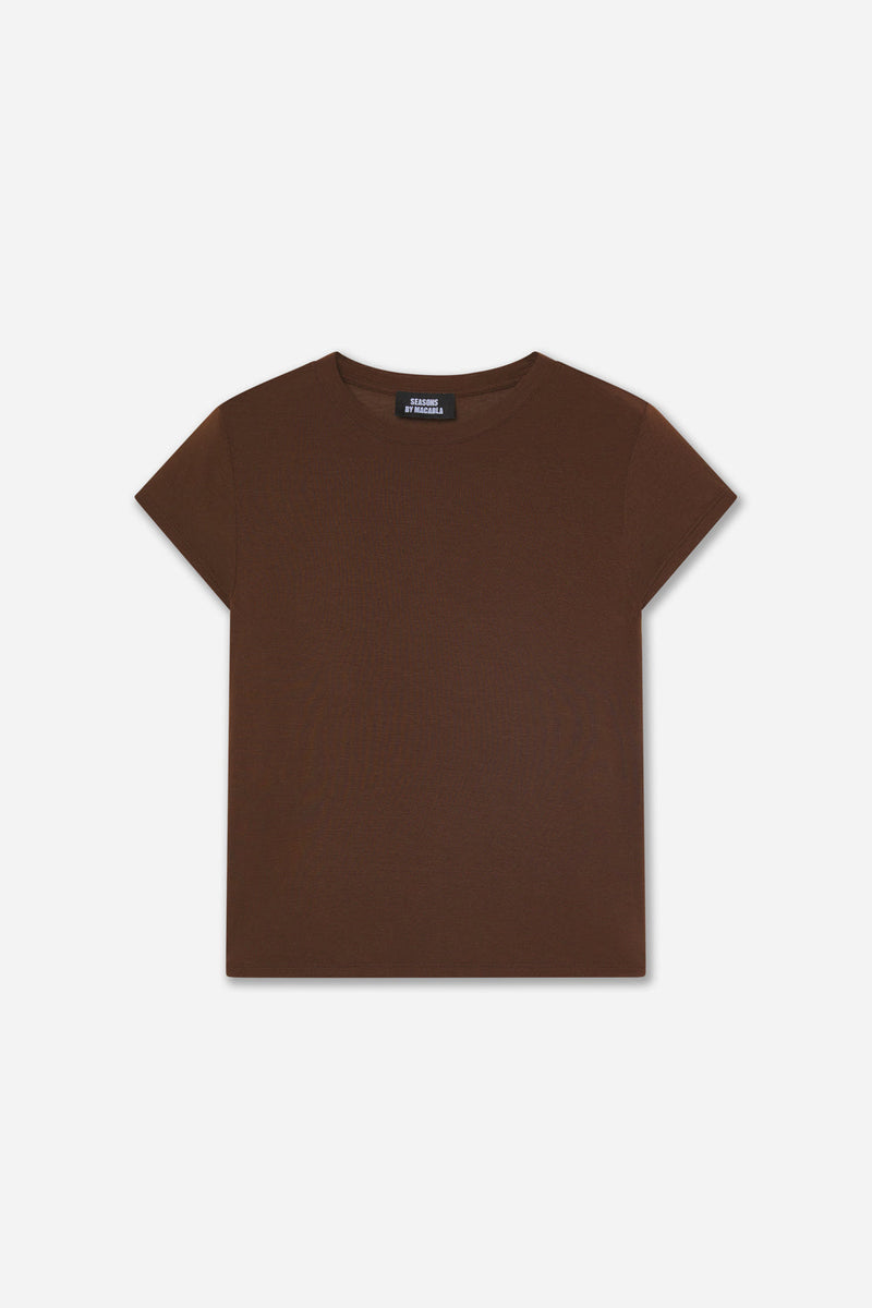 T-Shirt En Cachemire Marron