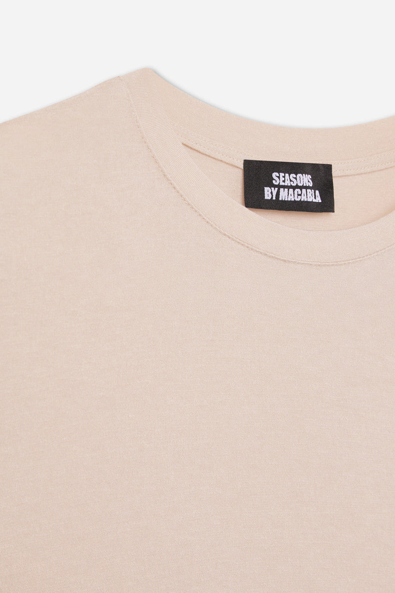 T-Shirt En Cachemire Beige
