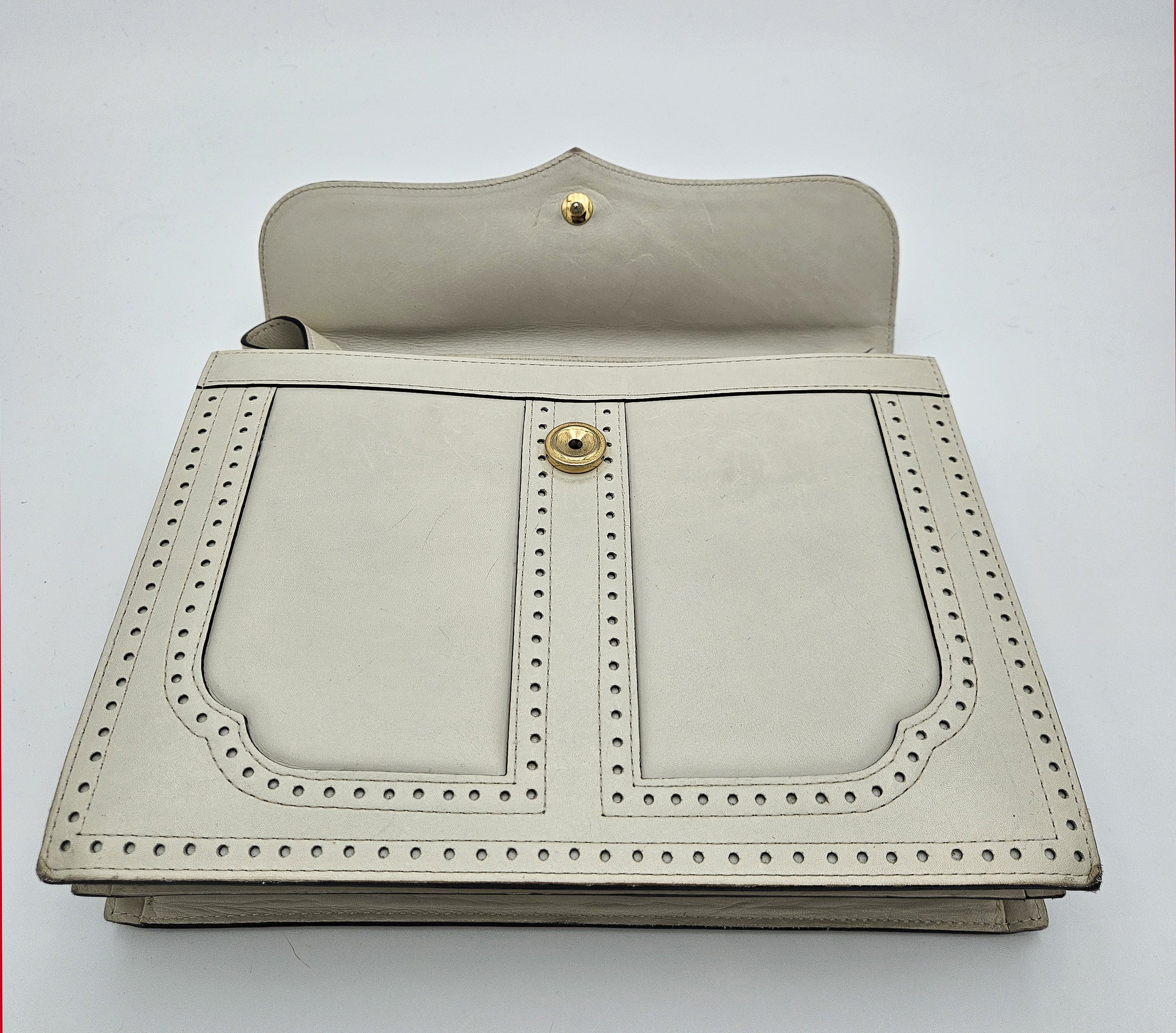 White Vintage Yves Saint Laurent Crossbody Bag