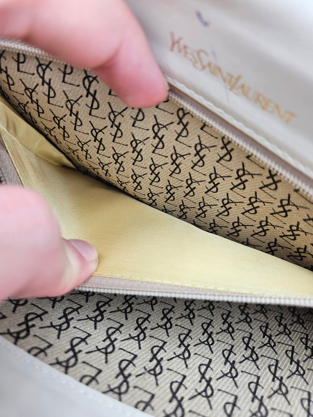 White Vintage Yves Saint Laurent Crossbody Bag