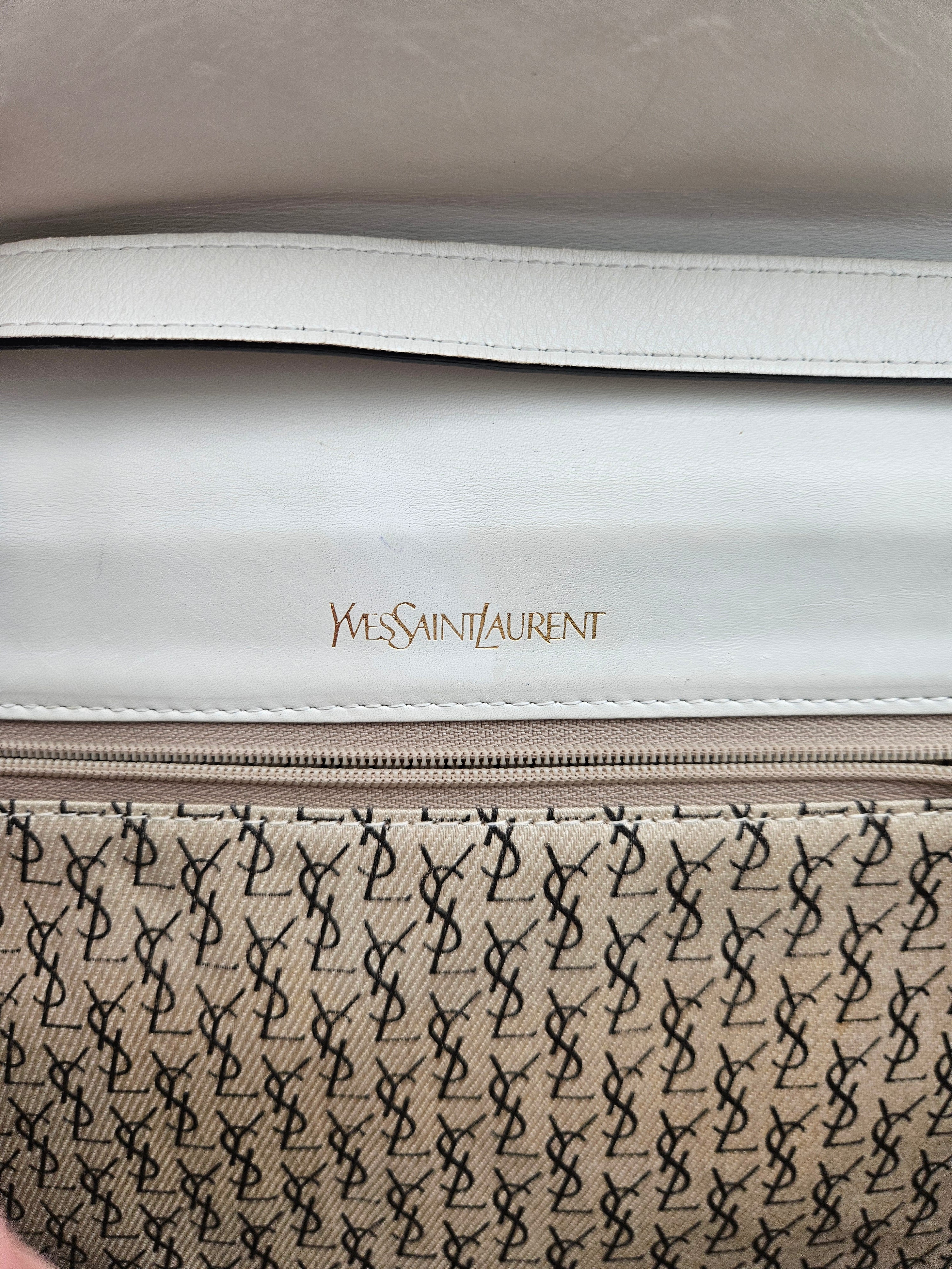 White Vintage Yves Saint Laurent Crossbody Bag