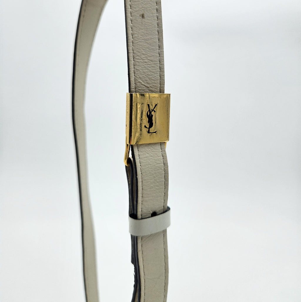 White Vintage Yves Saint Laurent Crossbody Bag
