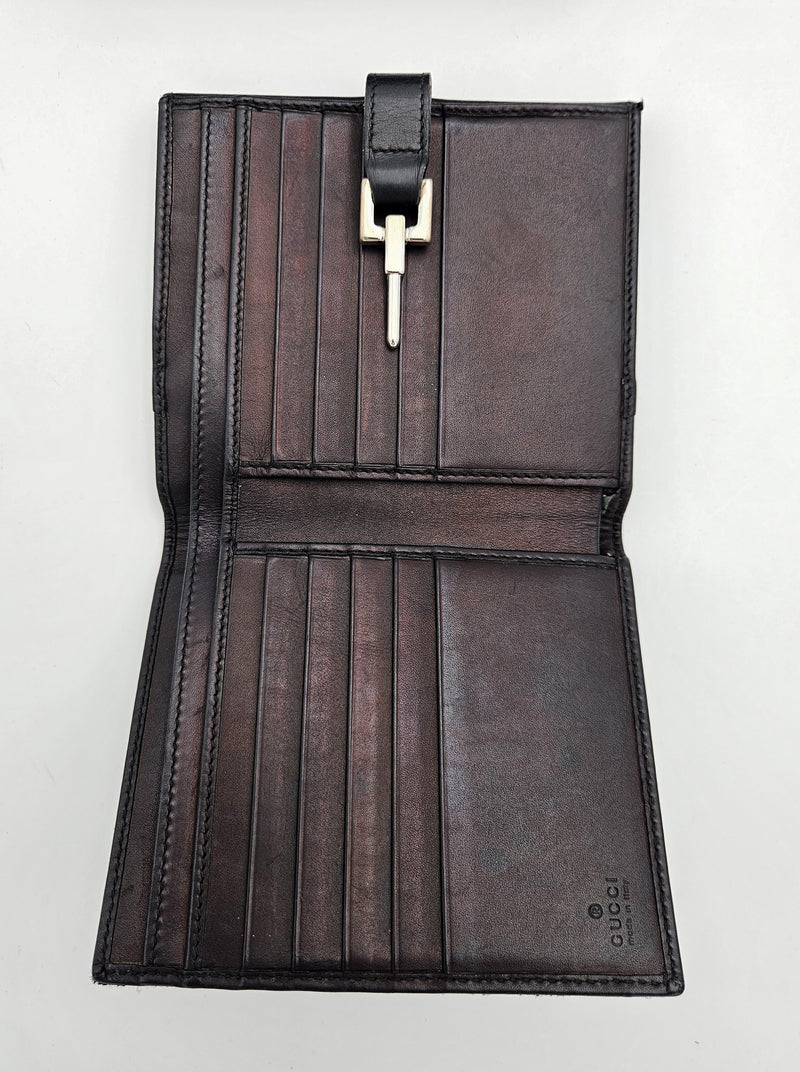 Cartera Gucci Vintage Con Cierre Jackie De Lona Gg Negra