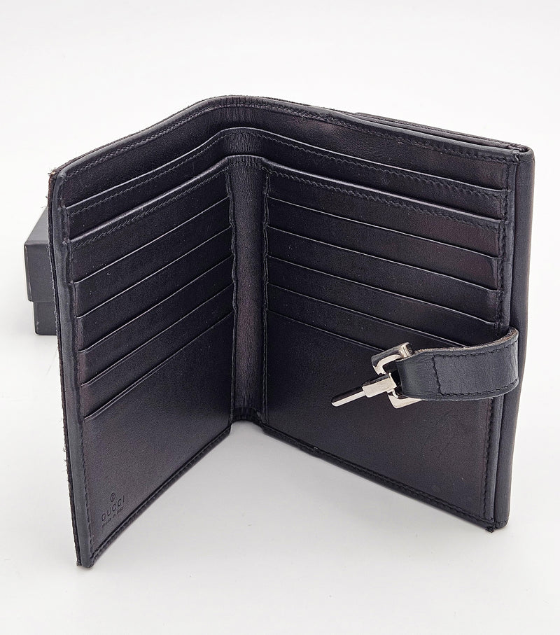 Cartera Gucci Vintage Con Cierre Jackie De Lona Gg Negra