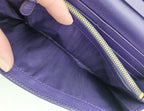 Prada Long Wallet In Purple Saffiano Leather