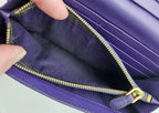 Prada Long Wallet In Purple Saffiano Leather