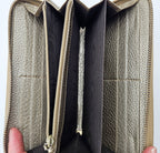 Gucci Gold Grained Leather Bamboo Zippy Wallet
