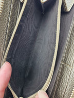 Gucci Gold Grained Leather Bamboo Zippy Wallet