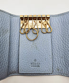 Gg Marmont Pastel Blue Leather Key Ring