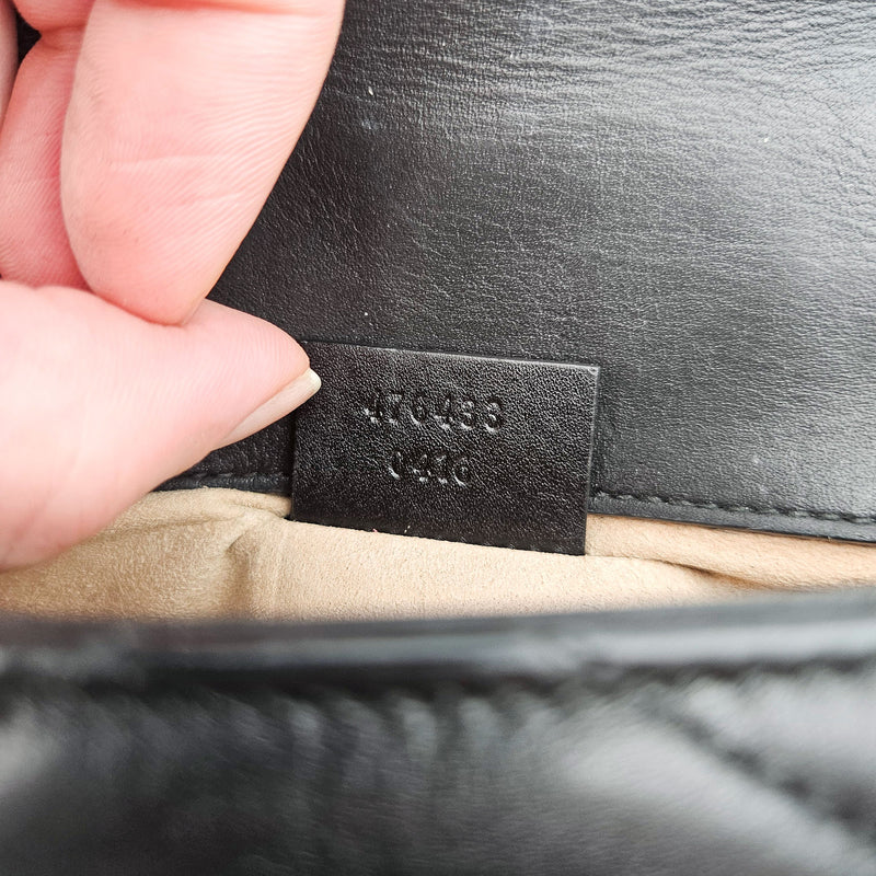 Gucci Gg Marmont Super Mini Quilted Bag Black