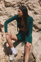 Veste Zip Tech Crop - Deep Mist