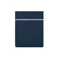 Biarritz - Drap Plat - Satin De Coton - Blanc / Bleu Fonce