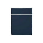 Biarritz - Drap Plat - Satin De Coton - Blanc / Bleu Fonce