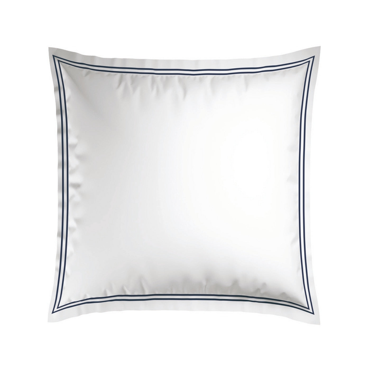 Biarritz - Set De 2 Taies D'Oreiller - Satin De Coton - Bleu Fonce / Blanc