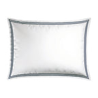 Biarritz - Set De 2 Taies D'Oreiller - Satin De Coton - Bleu Fonce / Blanc