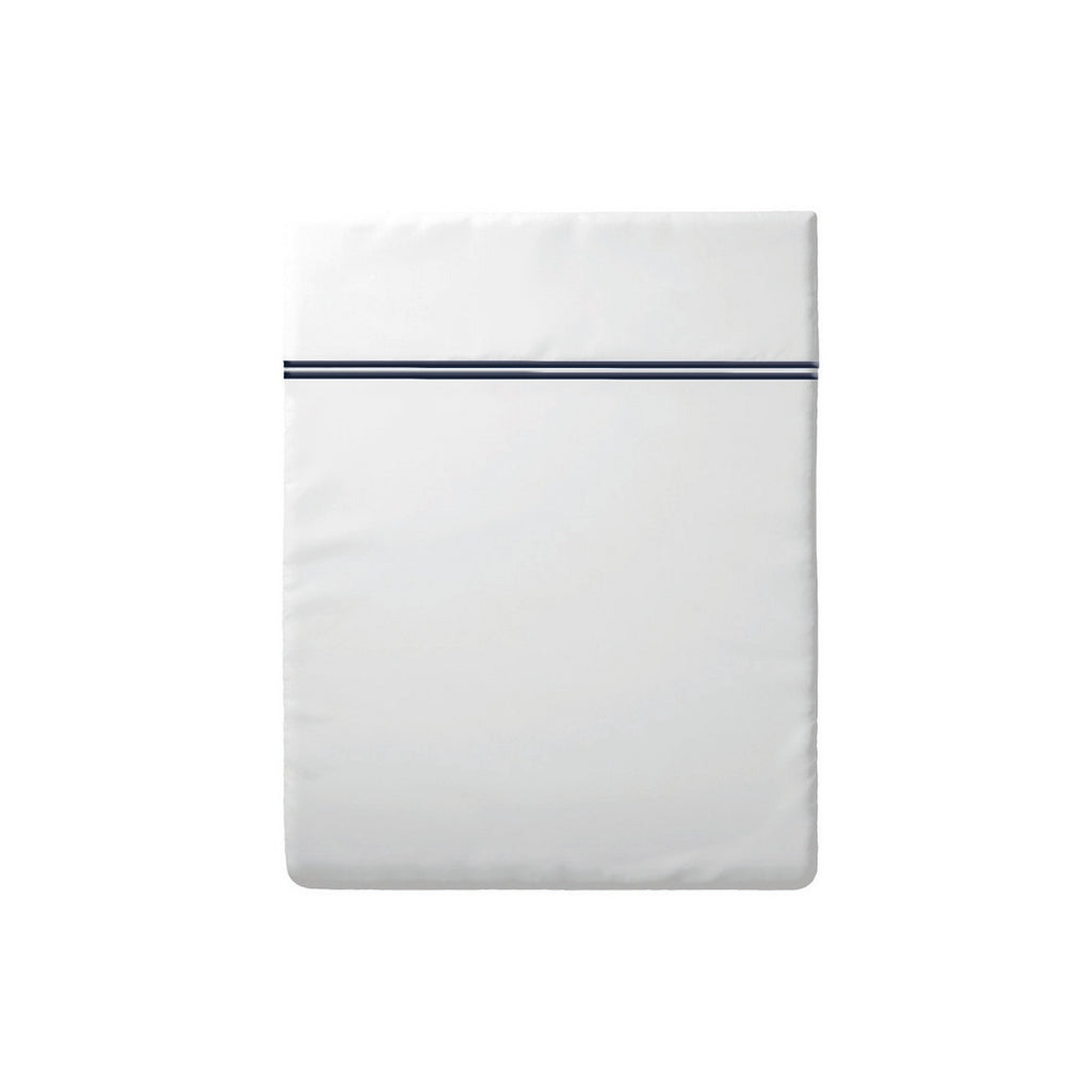 Biarritz - Drap Plat - Satin De Coton - Bleu Fonce / Blanc
