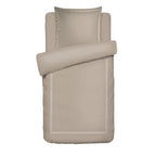 Biarritz - Housse De Couette + 1 Ou 2 Taie(S) D'Oreiller - Satin De Coton - Taupe / Taupe