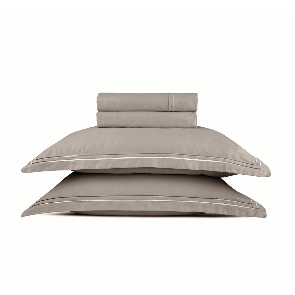 Biarritz - Ensemble De Draps - Satin De Coton - Taupe / Taupe