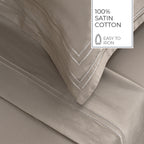 Biarritz - Ensemble De Draps - Satin De Coton - Taupe / Taupe
