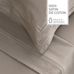 Biarritz - Ensemble De Draps - Satin De Coton - Taupe / Taupe