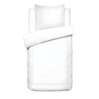 Biarritz - Housse De Couette + 1 Ou 2 Taie(S) D'Oreiller - Satin De Coton - Blanc / Blanc
