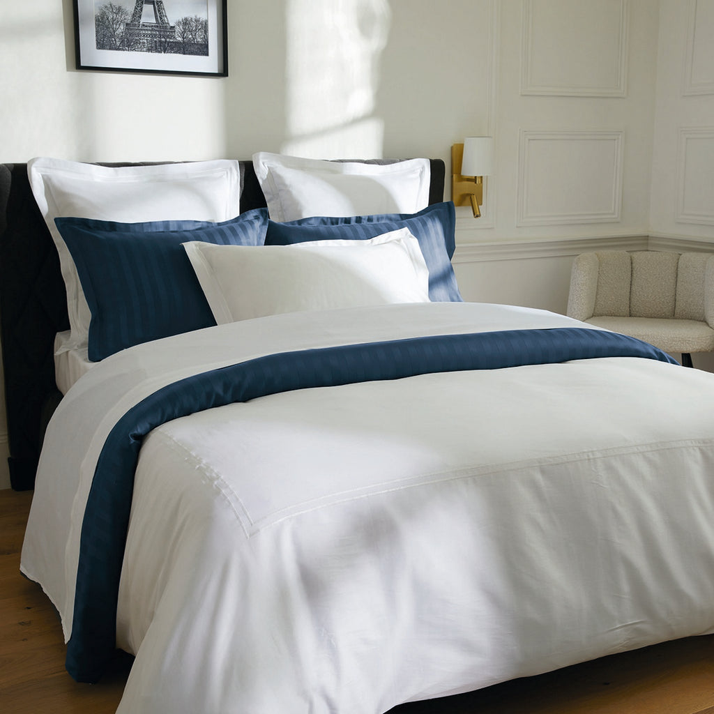 Biarritz - Set De 2 Taies D'Oreiller - Satin De Coton - Blanc / Blanc