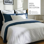 Biarritz - Drap Plat - Satin De Coton - Blanc / Blanc
