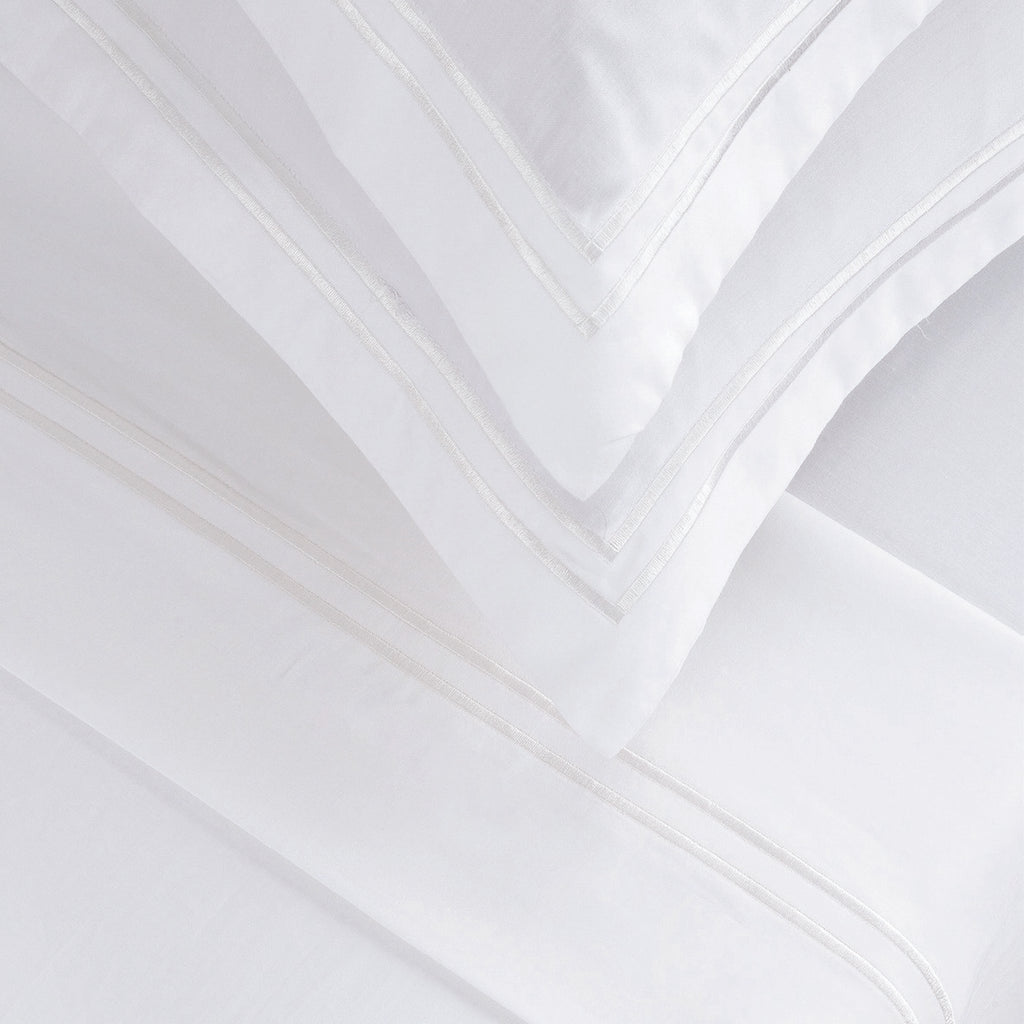 Biarritz - Ensemble De Draps - Satin De Coton - Blanc / Blanc