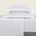 Biarritz - Ensemble De Draps - Satin De Coton - Blanc / Blanc