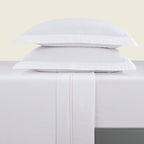 Biarritz - Ensemble De Draps - Satin De Coton - Blanc / Blanc