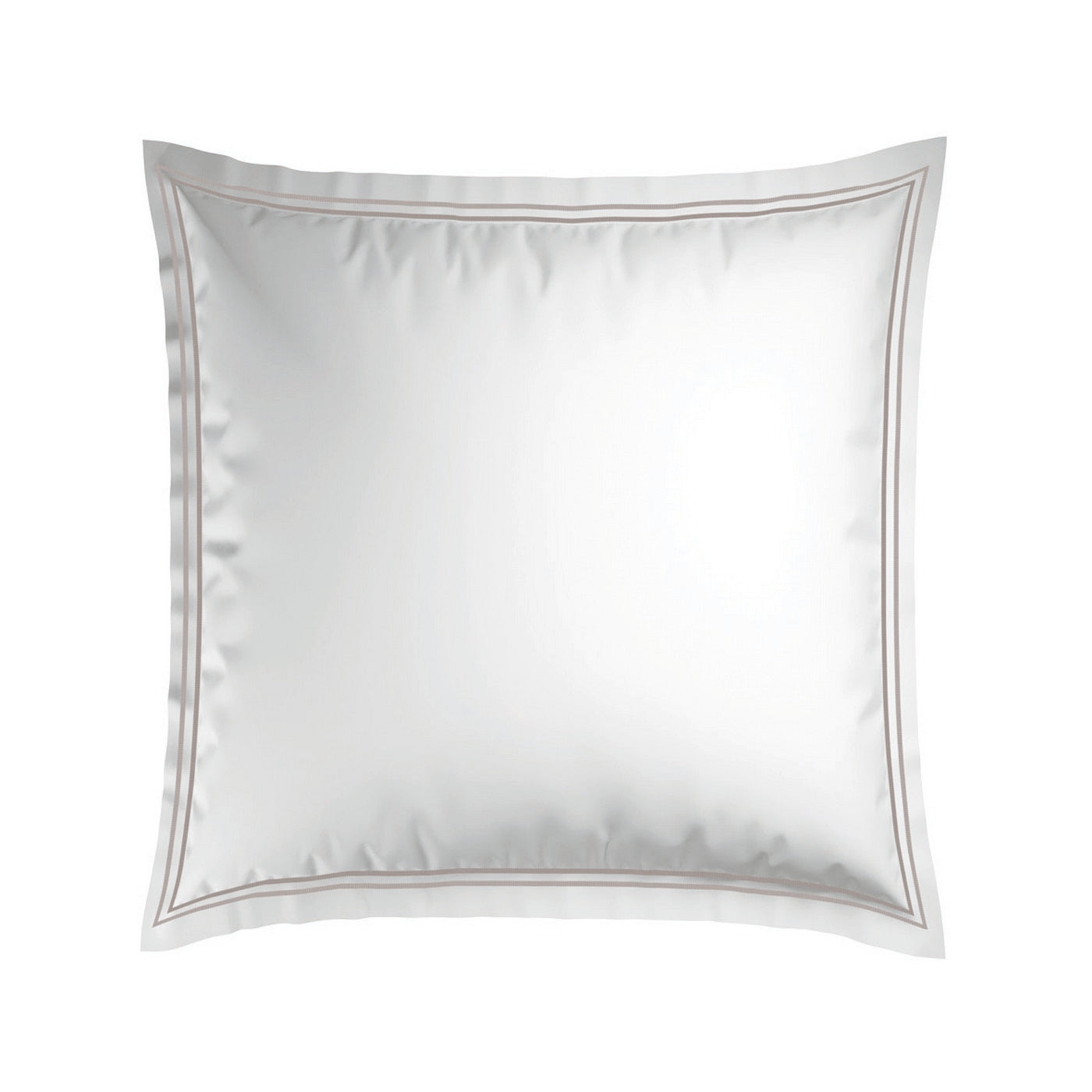 Biarritz - Set De 2 Taies D'Oreiller - Satin De Coton - Taupe / Blanc