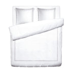 Biarritz - Housse De Couette + 1 Ou 2 Taie(S) D'Oreiller - Satin De Coton - Grey / Blanc