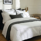 Biarritz - Drap Plat - Satin De Coton - Grey / Blanc