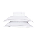 Biarritz - Ensemble De Draps - Satin De Coton - Grey / Blanc