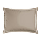 Biarritz - Set De 2 Taies D'Oreiller - Satin De Coton - Blanc / Taupe