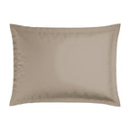 Biarritz - Set De 2 Taies D'Oreiller - Satin De Coton - Blanc / Taupe