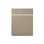 Biarritz - Drap Plat - Satin De Coton - Blanc / Taupe