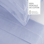 Grenoble - Set De 2 Taies D'Oreiller Coton Percale - Bleu Clair