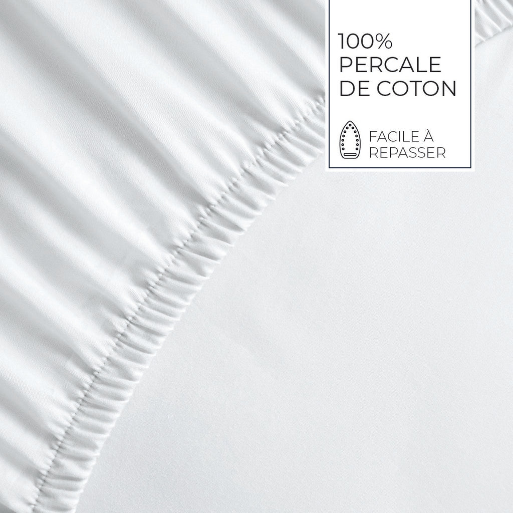 Grenoble - Ensemble De Draps Coton Percale - Bleu Clair