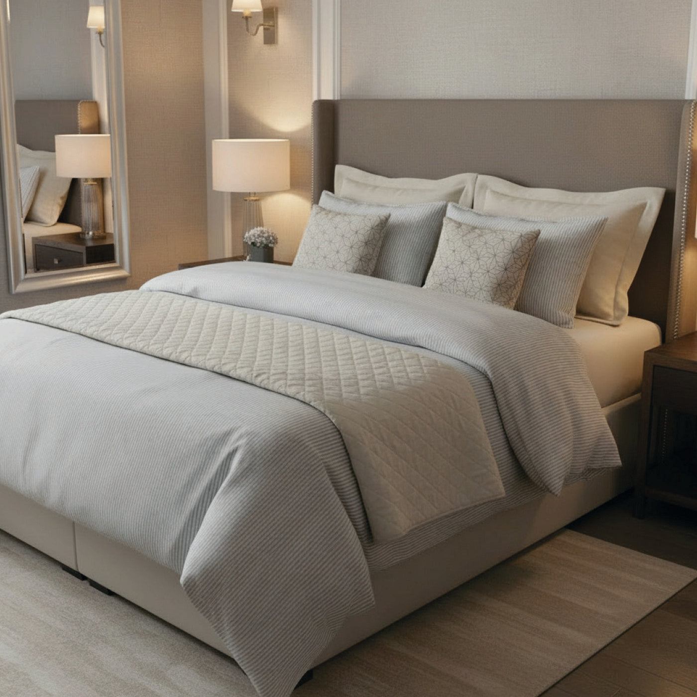 Grenoble - Set De 2 Taies D'Oreiller Coton Percale - Taupe
