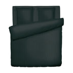 Jacquard - Housse De Couette + 1 Ou 2 Taie(S) D'Oreiller - Satin De Coton Rayure Tissé Dobby - Gris 03