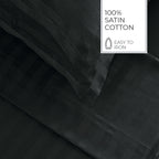 Jacquard - Housse De Couette + 1 Ou 2 Taie(S) D'Oreiller - Satin De Coton Rayure Tissé Dobby - Gris 03