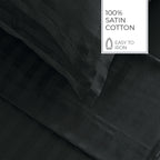 Jacquard - Ensemble De Draps - Satin De Coton Rayure Tissé Dobby - Gris 03