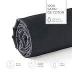 Jacquard - Drap-Housse - Satin De Coton - Gris 03