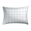 Simples Carreaux - Set De 2 Taies D'Oreiller - Satin De Coton - Blanc / Bleu