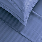 Jacquard - Drap Plat - Satin De Coton Dobby Stripe - Bleu 06