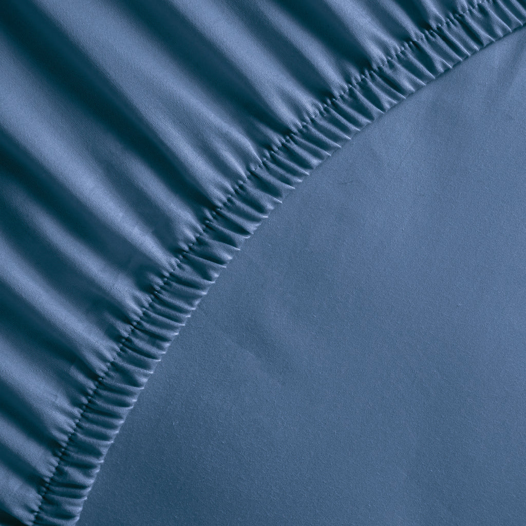 Uni - Drap-Housse - Satin De Coton - Bleu 06
