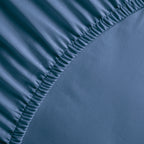 Uni - Drap-Housse - Satin De Coton - Bleu 06