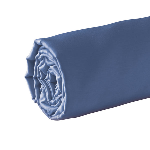Uni - Drap-Housse - Satin De Coton - Bleu 06