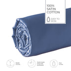 Uni - Drap-Housse - Satin De Coton - Bleu 06
